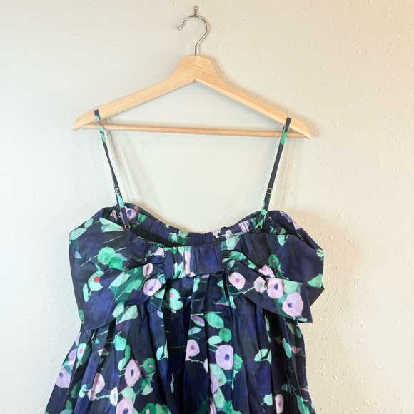Hutch Bow Navy Multi Floral Babydoll Mini Dress Size Large NWT - Picture 11 of 14